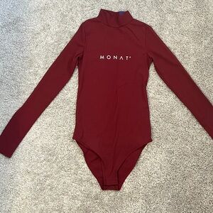 Monat Women's Red Long Sleeve Bodysuit